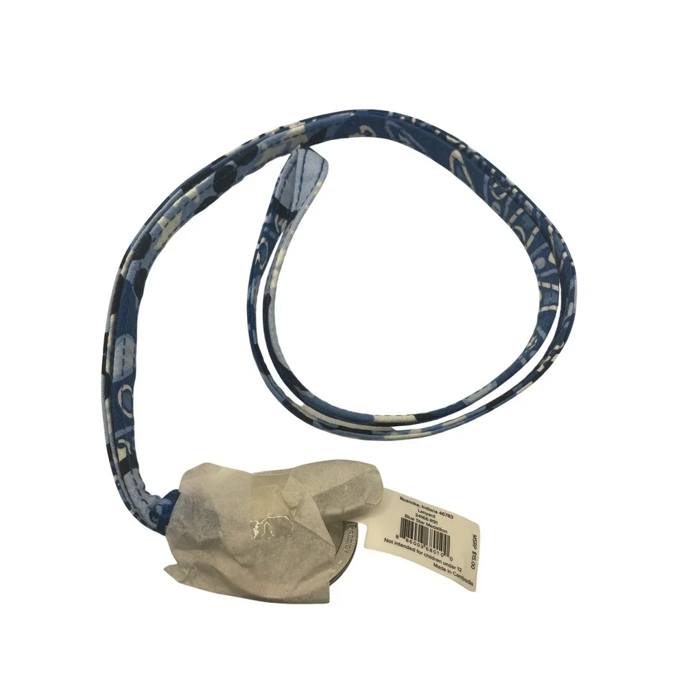 Vera Bradley 18 inch Lanyard Blue Star Medallion Cotton Key ID Holder 24166-R91